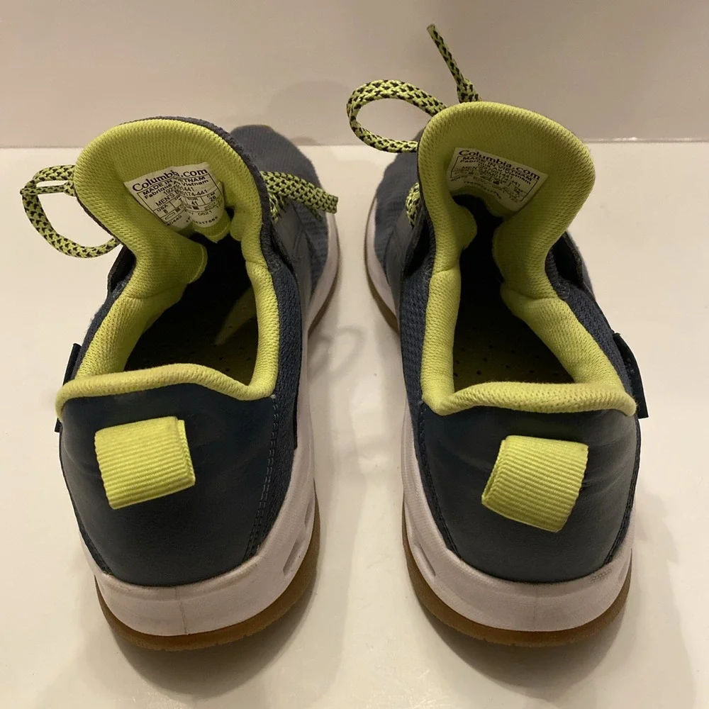 Columbia Men Sz 8 Tamiami PFG‎ Boat Shoes Blue Green BM0174 EUC